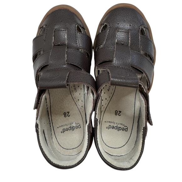 PEDIPED Flex Mark Sandals in Chocolate Size 28 (11-11.5) Sneaker Hybrid Leather - Picture 3 of 7